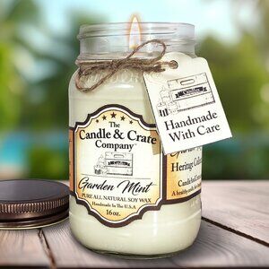 Garden Mint Soy Candle, Soy Wax Candle, Aromatherapy Candle , Natural Ca…